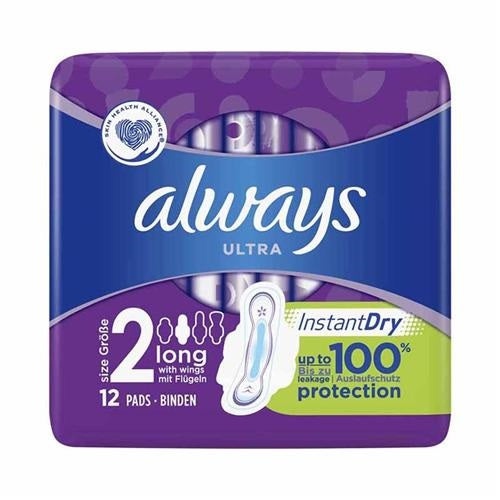 ALWAYS ULTRA LONG PADS INSTANT DRY 12CT PK6  /  UOM C12