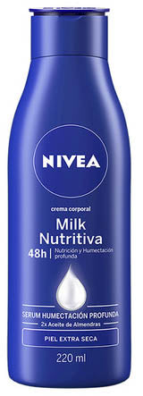NIVEA CREMA BODY PIEL MILK NUTRITIVA EXTRA SECA 220ML PK6  /  UOM C12