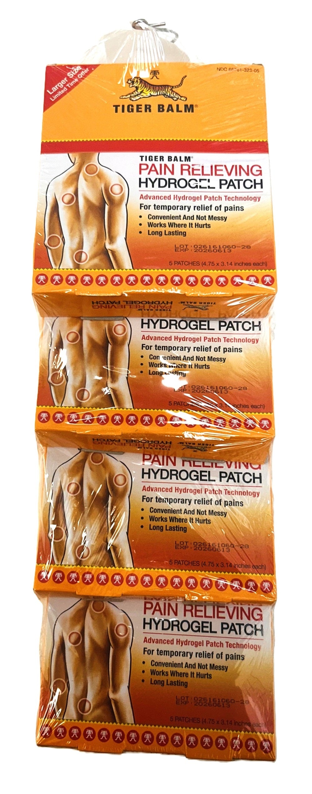 Tiger Balm Parche 5pc Tira para colgar 4 Cajas C4