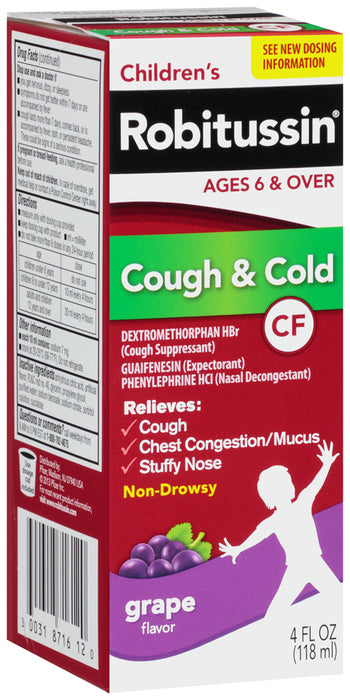 ROBITUSSIN PEDIATRIC 4oz COUGH & COLD C6  /  UOM C12