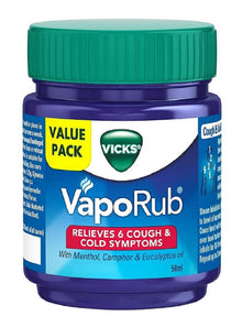 Vicks VapoRub mentholated ointment 50ml jar for cough cold and nasal congestion relief