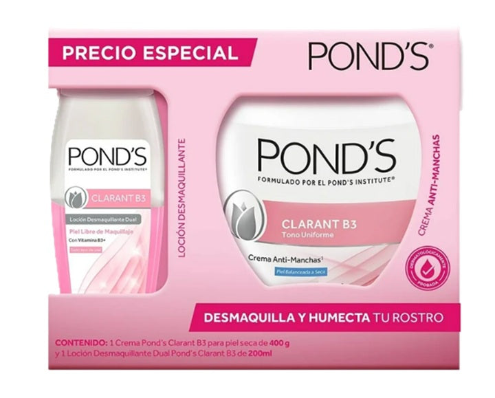 POND'S CREMA CLARANT B3 400gr + LOCION DESMAQUILLANTE 200ml
