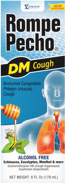 Rompe Pecho DM non-drowsy cough syrup 6 oz bottle