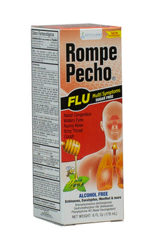Rompe Pecho SF Flu sugar-free flu and cough syrup 6 oz bottle