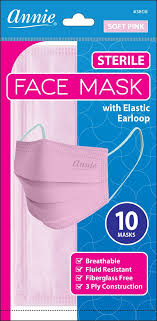 Annie Sterile Face Mask One Size 10ct Light Blue