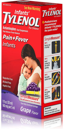 Tylenol Infants' Pain and Fever Reducer 1 oz grape liquid acetaminophen for babies