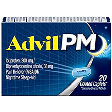 Advil PM nighttime pain reliever and sleep aid 20 tablets for pain-free sleep