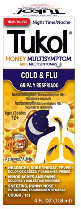 TUKOL SYRUP HONEY NIGHT TIME COLD & FLU 4oz PK3  /  UOM C12