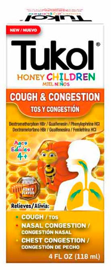 Tukol Honey Children, Cough & Congestion, Ages 4+, Natural Honey, 4 fl oz (118 ml)