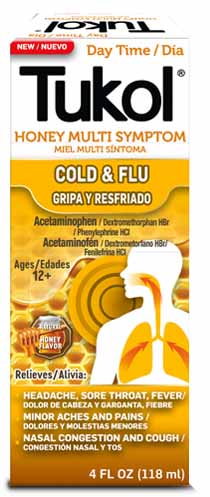 TUKOL SYRUP HONEY DAY TIME COLD & FLU 4oz PK3  /  UOM C12