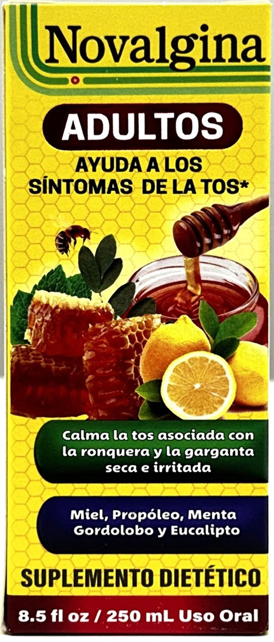 NOVALGINA MIEL ADULTOS JARABE 8oz PK5 / UOM C25