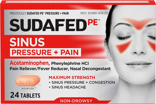 SUDAFED PE SINUS PRESSURE & PAIN 24CT PK3  /  UOM C12