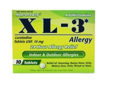 XL-3 Allergy antihistamine tablets for runny nose sneezing and allergy relief