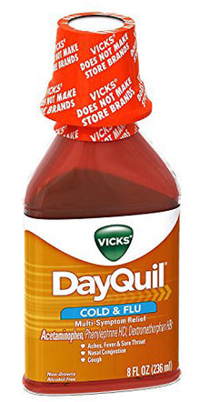 DayQuil Non-Drowsy Cold and Flu Medicine 8 oz liquid for daytime cold relief