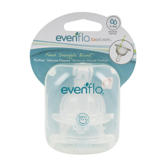 EVENFLO BABY BOTTLE NIPPLE 3-6M  2CT PK4  /  UOM C12