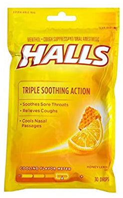 HALLS USA BAG 30S HONEY LEMON PK6  /  UOM C12