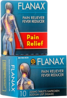 Flanax Pain Reliever Tablets 10 count travel size naproxen sodium package