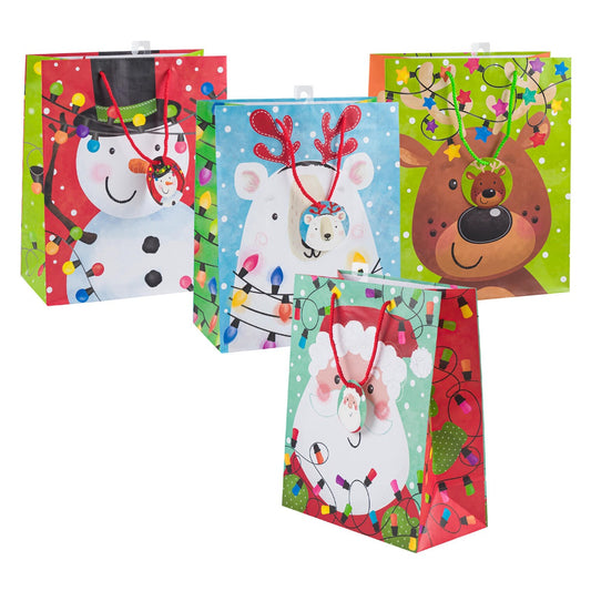 GIFT BAG LARGE HOLIDAY LIGHTS PK12 / UOM M48