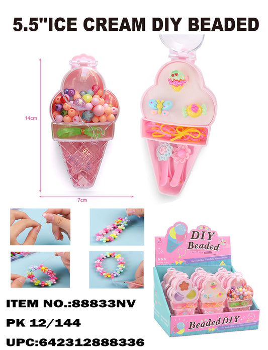 TOYS DIY ICE CREAM BEADS BRACELET MAKER DISPLAY 12CT  /  UOM DSP