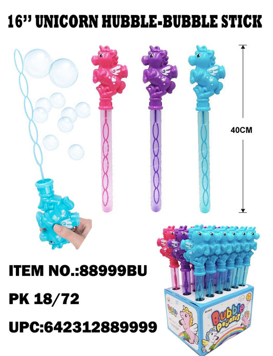 TOYS 15" UNICORN HUBBLE-BUBBLE STICK DISPLAY 18CT  /  UOM DSP