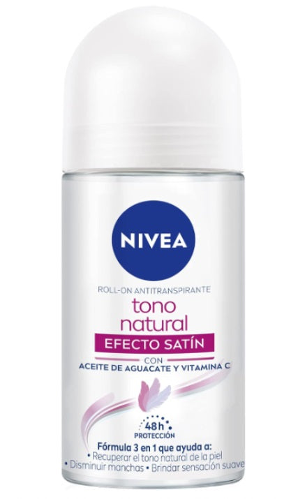 NIVEA DEO ROLL ON TONO NATURAL SATIN 50ml PK6 / UOM C12
