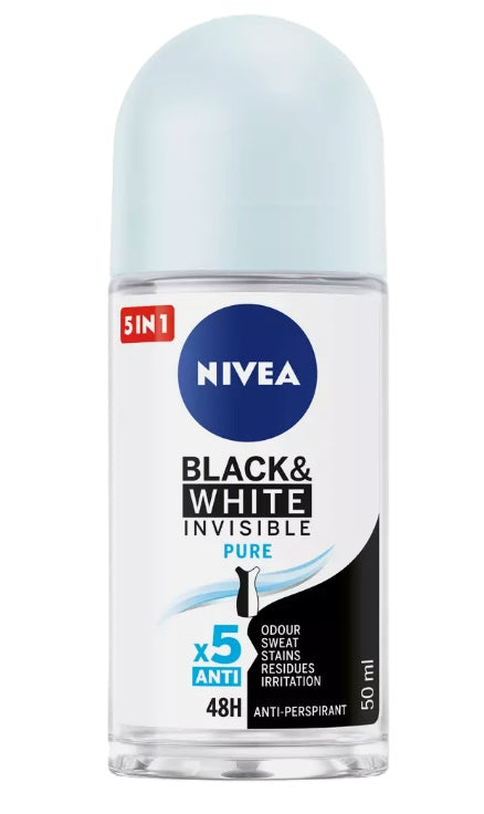NIVEA DEO ROLL ON INVISIBLE PURE 50ml PK6 / UOM C12