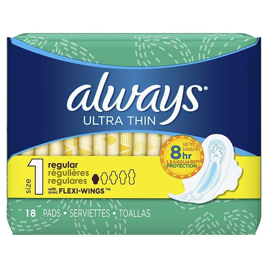 ALWAYS ULTRA THIN REG W/WINGS 18CT PK6  /  UOM C12