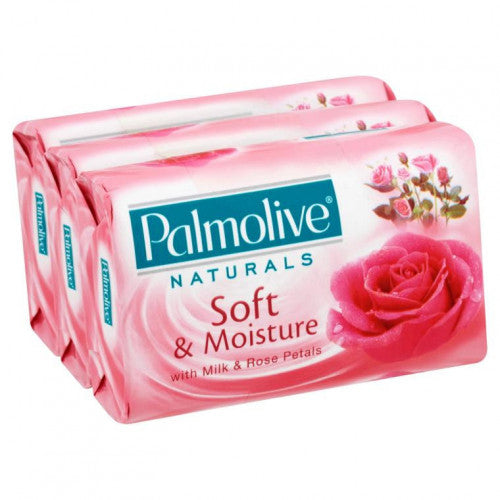 JABON PALMOLIVE 3 BAR SOFT & MOISTURE (PINK) 80G PK12  /  UOM C24