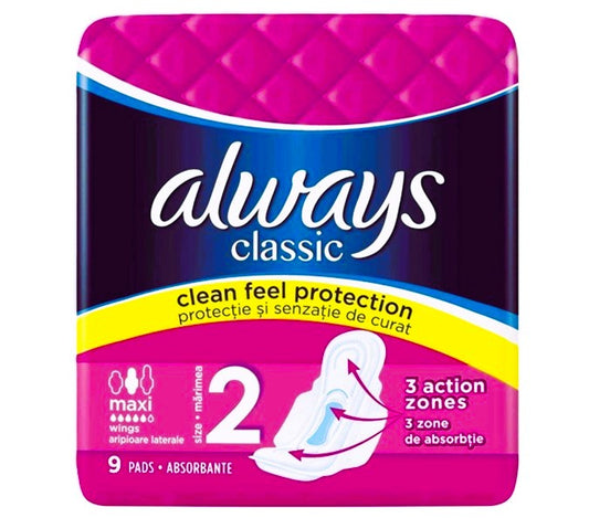 ALWAYS MAXI CLASSIC WINGS 9CT PK8/ UOM C16