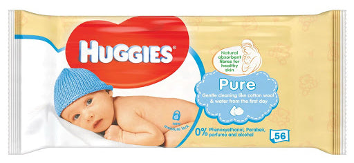 HUGGIES BABY WIPES PURE 56CT CS10  /  UOM C10
