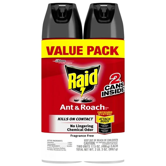 RAID ANT&ROACH KITCHEN NO FRANGANCE  17.5 oz 2/PK C6 / UOM C6