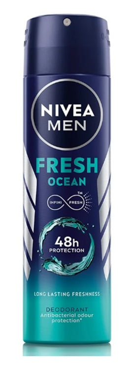 NIVEA SPRAY DEO MEN FRESH OCEAN 150ml PK6/ UOM C36