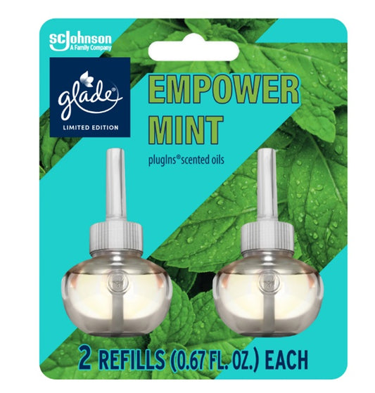 GLADE SCENTED OIL REFILL 2PK EMPOWER MINT 0.67oz  C6