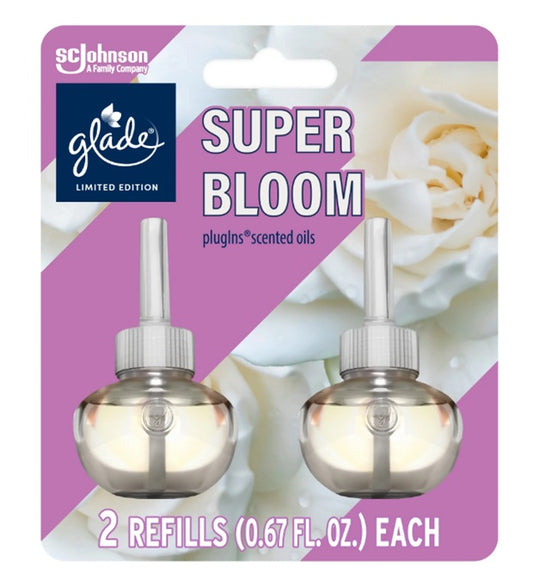GLADE SCENTED OIL REFILL 2PK SUPER BLOOM .67oz  C6