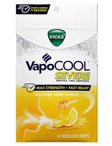 VICKS DROPS SORE THROAT HONEY LEMON 18CT C12