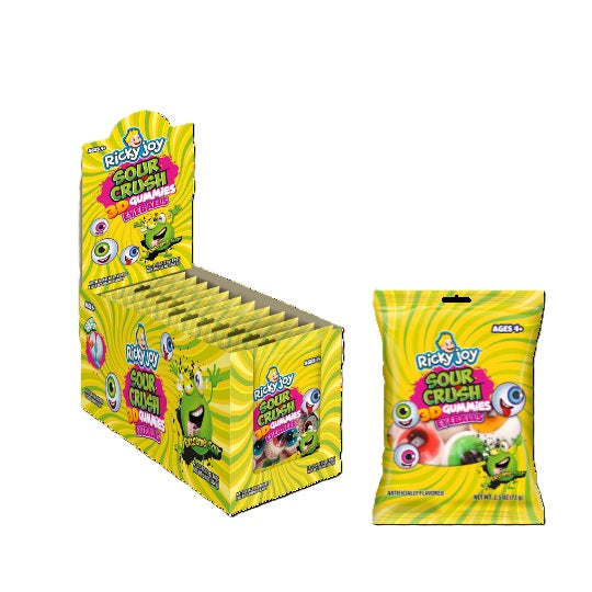 RICKY JOY 3D SOUR EYEBALLS GUMMIES 12CT DISPLAY