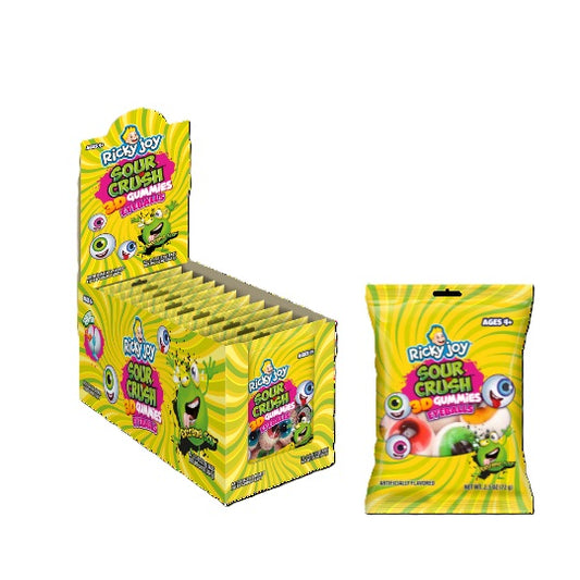 RICKY JOY 3D SOUR EYEBALLS GUMMIES 12CT DISPLAY