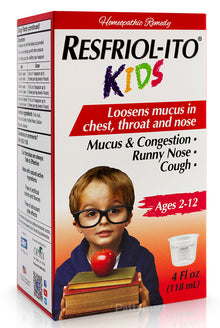 RESFRIOL-ITO Kids Cough Syrup + Mucus With Dark Honey Immune System Support Soothes Coughs Associated With Hoarseness Dry Throat And Irritants Dietary Supplement