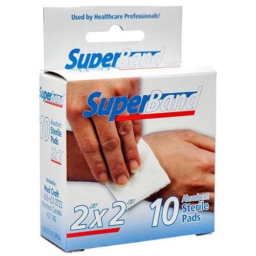 SUPERBAND 2X2 GAUZE STERILE PADS 10CT PK12  /  UOM C36