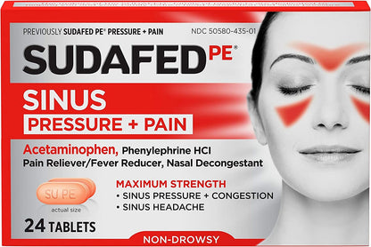SUDAFED PE SINUS PRESSURE & PAIN 24CT PK3  /  UOM C12