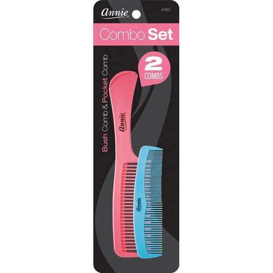 ANNIE 2PC COMB SET BUSH COMB & POCKET COMB ASST COLOR CS12  /  UOM M288